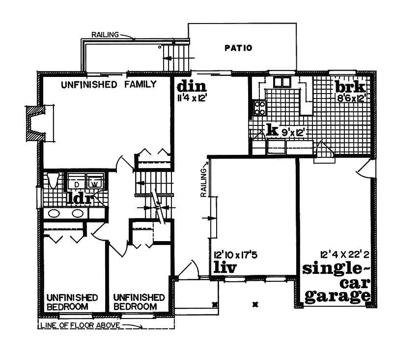 Traditional House Plan First Floor - Garibaldi Traditional Home 062D-0413 - Search House Plans and More