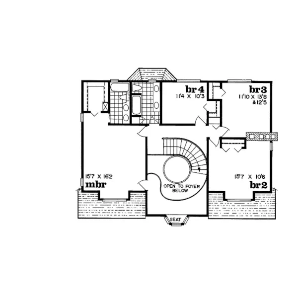 Contemporary House Plan Second Floor - Garonne Tudor Style Home 062D-0414 - Search House Plans and More