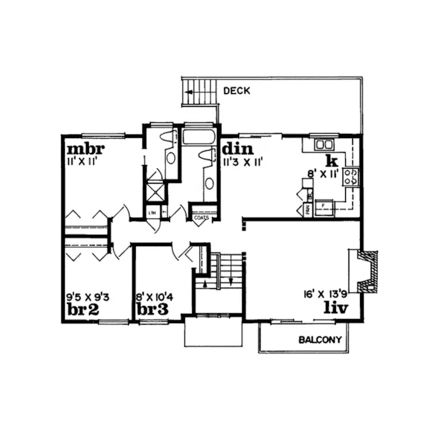 Ranch House Plan Second Floor - Botanical Park  Cottage Home 062D-0417 - Search House Plans and More