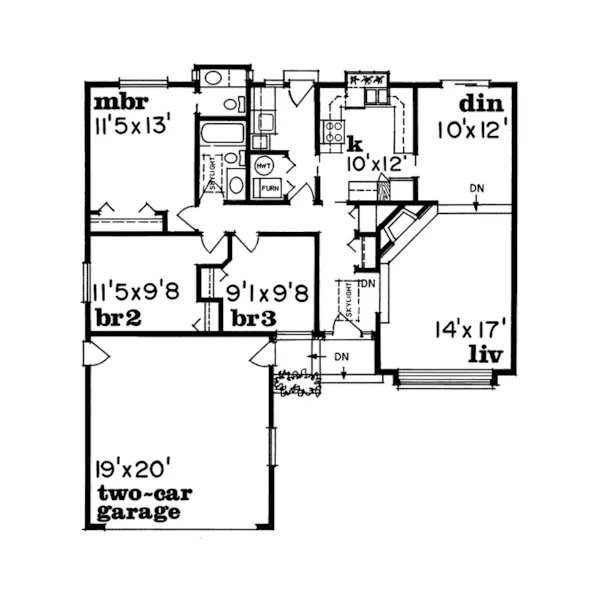 Mountain House Plan First Floor - Madeline Vacation Home 062D-0421 - Shop House Plans and More