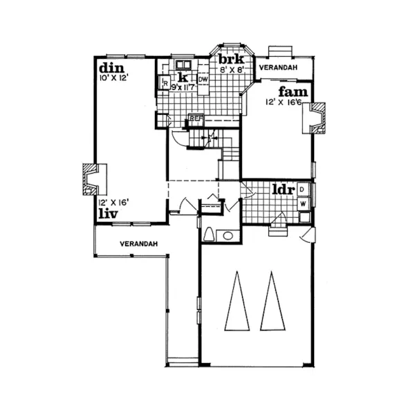 Traditional House Plan First Floor - Milton Mill Country Home 062D-0423 - Shop House Plans and More