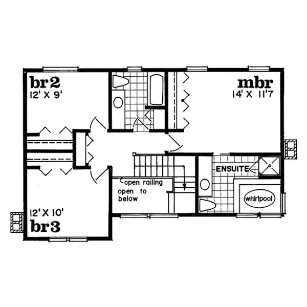 Traditional House Plan Second Floor - Milton Mill Country Home 062D-0423 - Shop House Plans and More