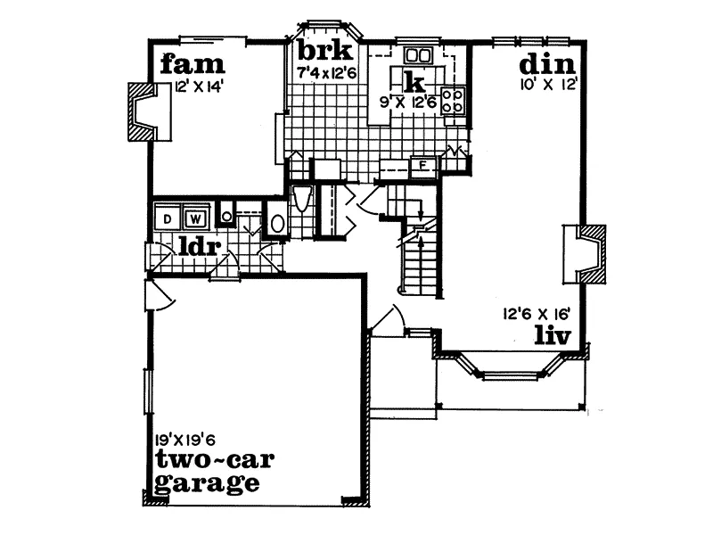 Tudor House Plan First Floor - Bowen Tudor Style Home 062D-0424 - Search House Plans and More