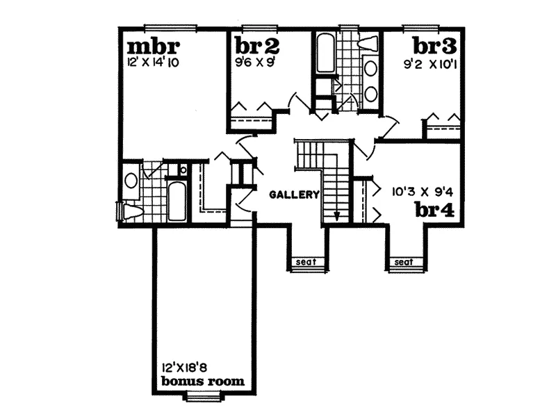 Tudor House Plan Second Floor - Bowen Tudor Style Home 062D-0424 - Search House Plans and More