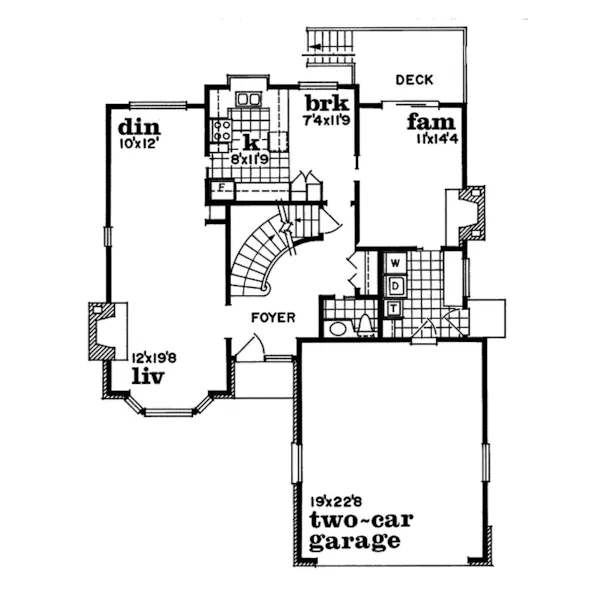 Traditional House Plan First Floor - Bridgedale Traditional Home 062D-0425 - Search House Plans and More