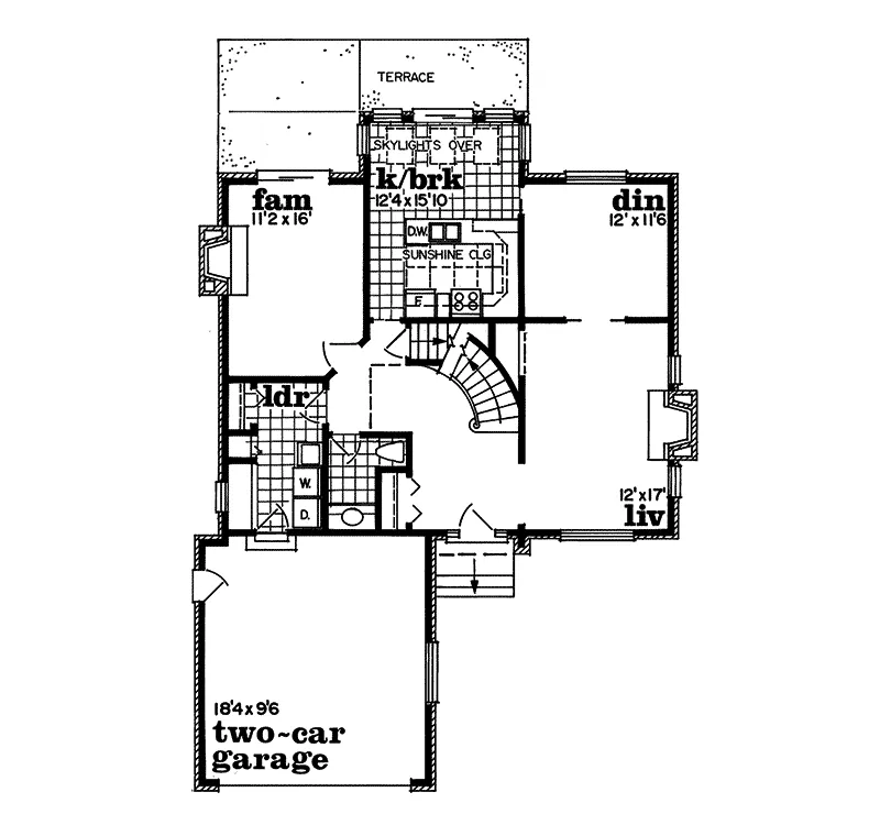 Traditional House Plan First Floor - Elgin Traditional Home 062D-0426 - Search House Plans and More