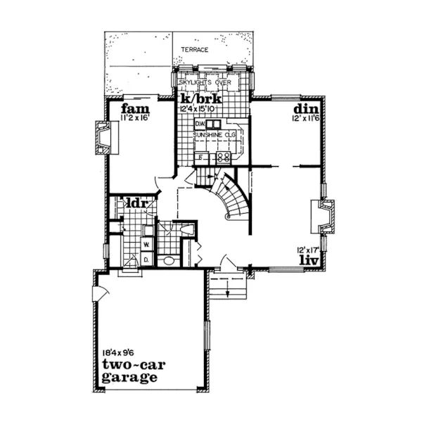 Traditional House Plan First Floor - Elgin Traditional Home 062D-0426 - Search House Plans and More