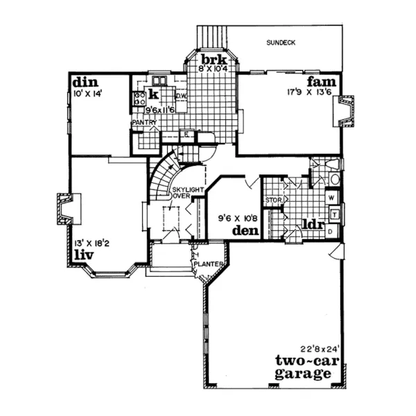 Traditional House Plan First Floor - Hillingdon Tudor Style Home 062D-0427 - Search House Plans and More