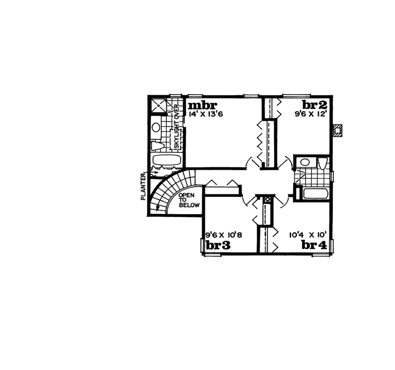 Traditional House Plan Second Floor - Hillingdon Tudor Style Home 062D-0427 - Search House Plans and More