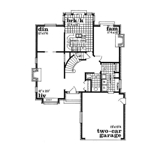 Traditional House Plan First Floor - Sapphire Creek Traditional Home 062D-0428 - Shop House Plans and More