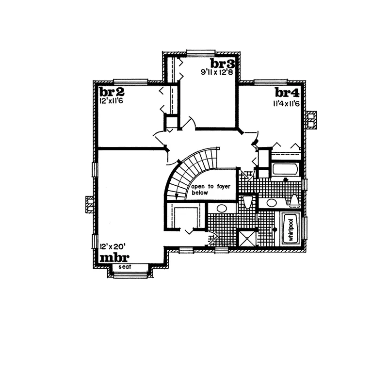 Traditional House Plan Second Floor - Sapphire Creek Traditional Home 062D-0428 - Shop House Plans and More