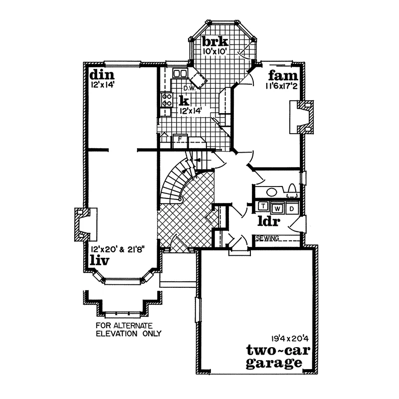 Traditional House Plan First Floor - Sanbornville Traditional Home 062D-0429 - Shop House Plans and More