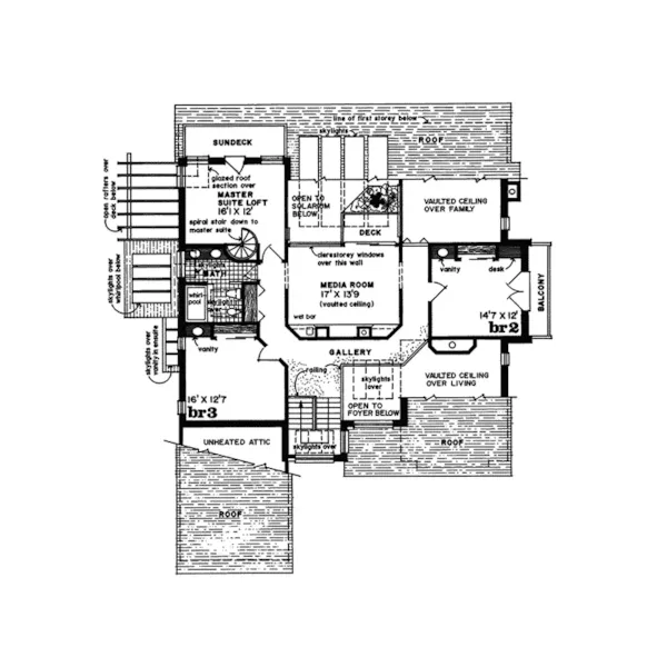 Modern House Plan Second Floor - Evanston Park Modern Home 062D-0430 - Search House Plans and More