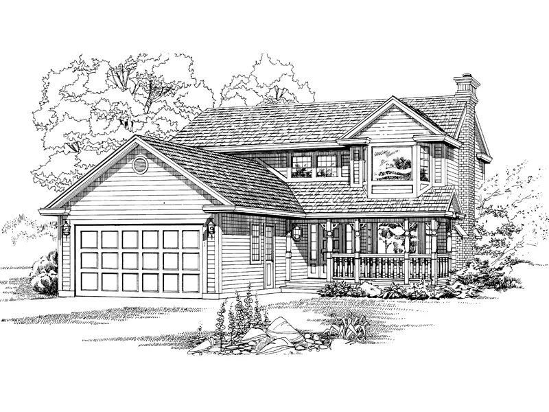 Farmhouse Plan Front of Home - Chavela Country Home 062D-0431 - Search House Plans and More