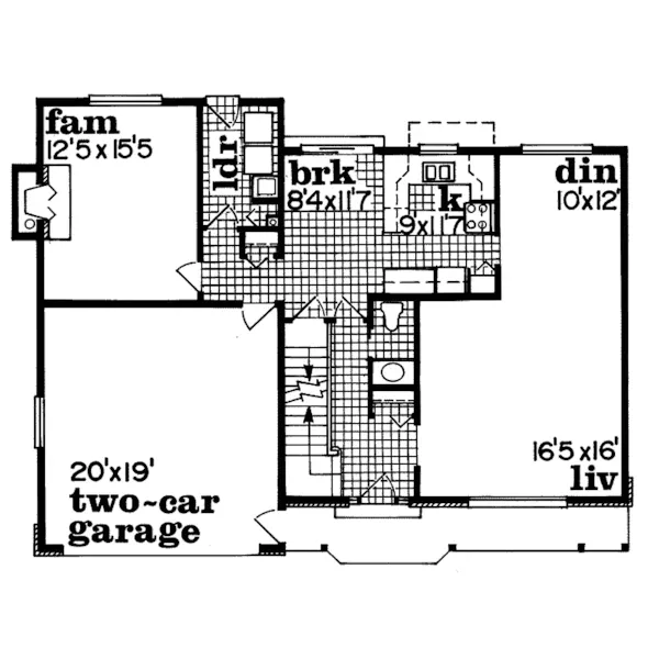 Traditional House Plan First Floor - Blankenburg Traditional Home 062D-0432 - Search House Plans and More