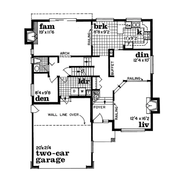 Traditional House Plan First Floor - Markham Mill Traditional Home 062D-0433 - Shop House Plans and More