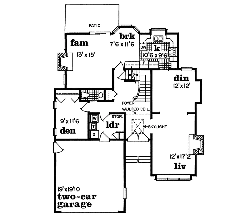 Contemporary House Plan First Floor - Maryetta Contemporary Home 062D-0435 - Shop House Plans and More