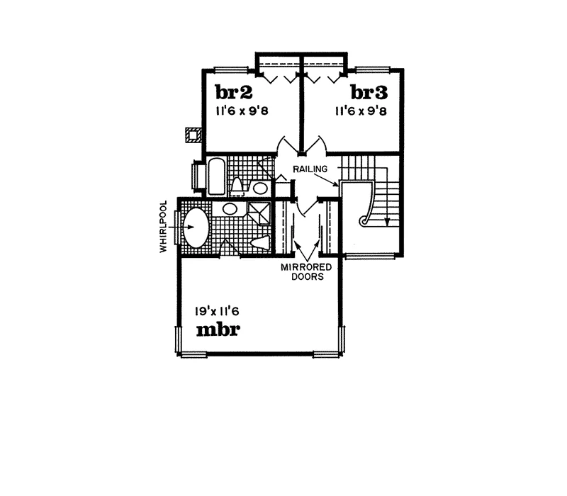 Contemporary House Plan Second Floor - Maryetta Contemporary Home 062D-0435 - Shop House Plans and More