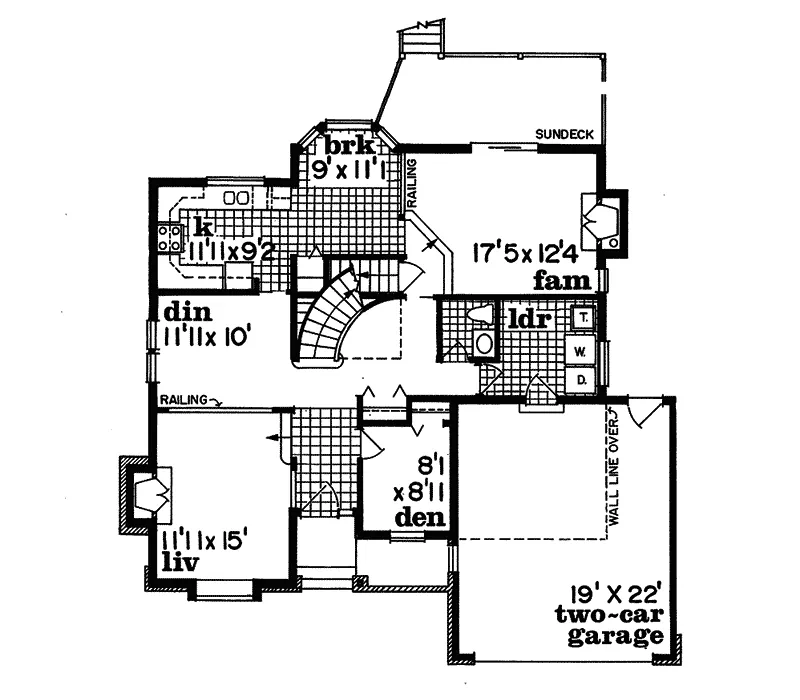 Traditional House Plan First Floor - Jamestown Way Traditional Home 062D-0436 - Search House Plans and More