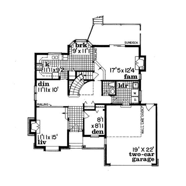 Country House Plan First Floor - Jamestown Way Traditional Home 062D-0436 - Search House Plans and More