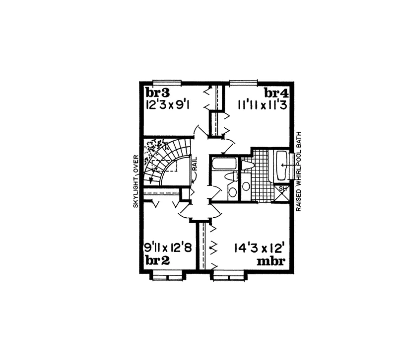 Traditional House Plan Second Floor - Jamestown Way Traditional Home 062D-0436 - Search House Plans and More