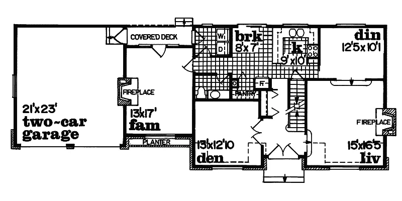 Traditional House Plan First Floor - Baldridge Hill Traditional Home 062D-0437 - Search House Plans and More