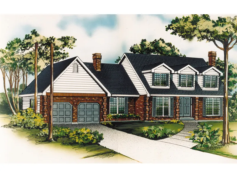Country House Plan Front of Home - Baldridge Hill Traditional Home 062D-0437 - Search House Plans and More