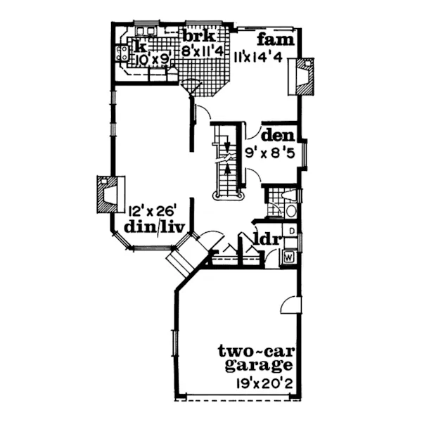 European House Plan First Floor - Harrow Tudor Style Home 062D-0438 - Search House Plans and More