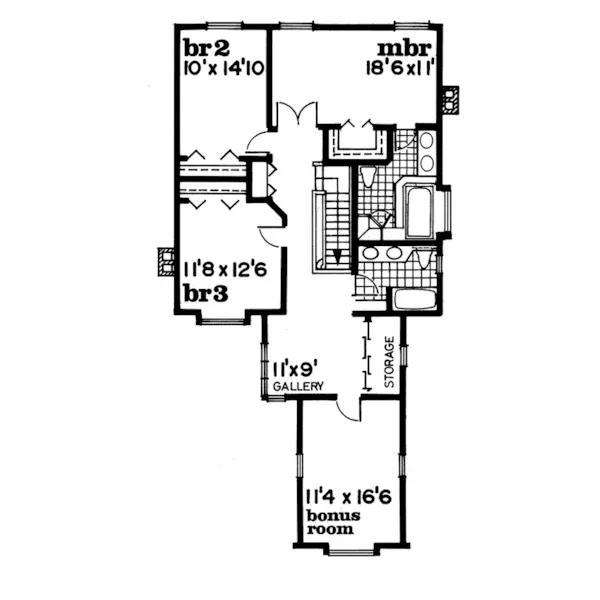 European House Plan Second Floor - Harrow Tudor Style Home 062D-0438 - Search House Plans and More