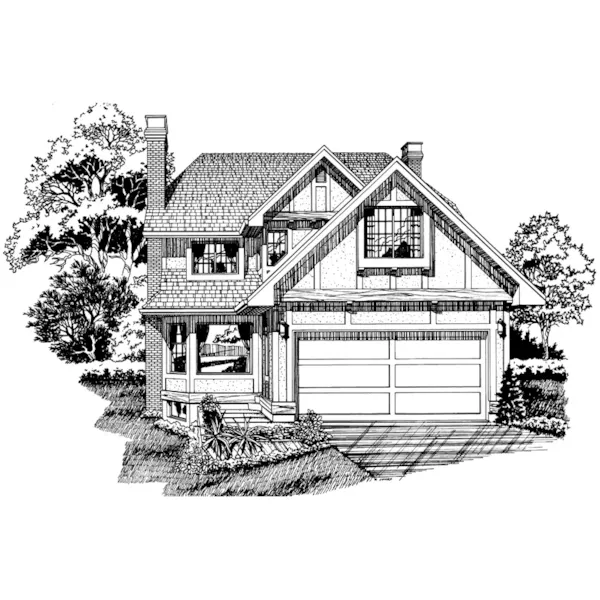 European House Plan Front of Home - Harrow Tudor Style Home 062D-0438 - Search House Plans and More