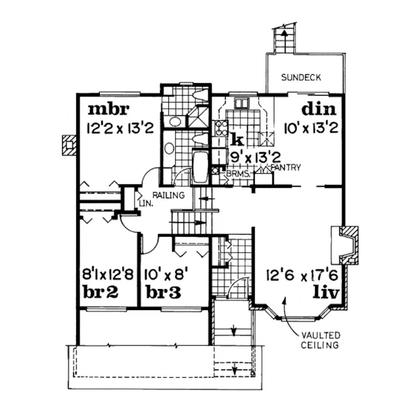 Mountain House Plan First Floor - Placid Lake Rustic Home 062D-0439 - Shop House Plans and More