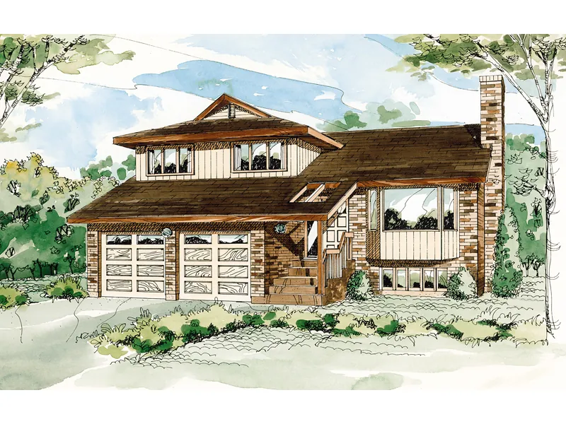 Mountain House Plan Front of Home - Placid Lake Rustic Home 062D-0439 - Shop House Plans and More