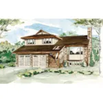 Mountain House Plan Front of Home - Placid Lake Rustic Home 062D-0439 - Shop House Plans and More