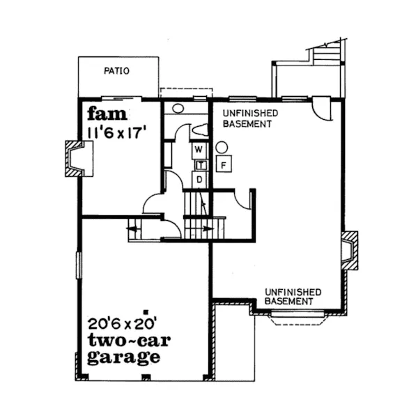 Mountain House Plan Lower Level Floor - Placid Lake Rustic Home 062D-0439 - Shop House Plans and More