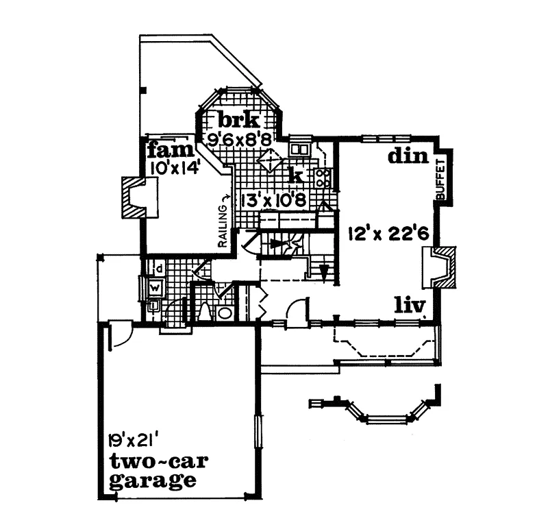 Southern House Plan First Floor - David Meadows Country Home 062D-0442 - Search House Plans and More