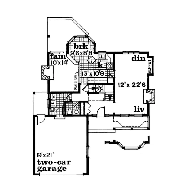 Southern House Plan First Floor - David Meadows Country Home 062D-0442 - Search House Plans and More