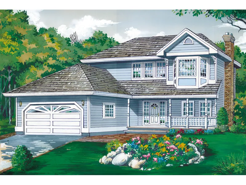 Farmhouse Plan Front of Home - David Meadows Country Home 062D-0442 - Search House Plans and More