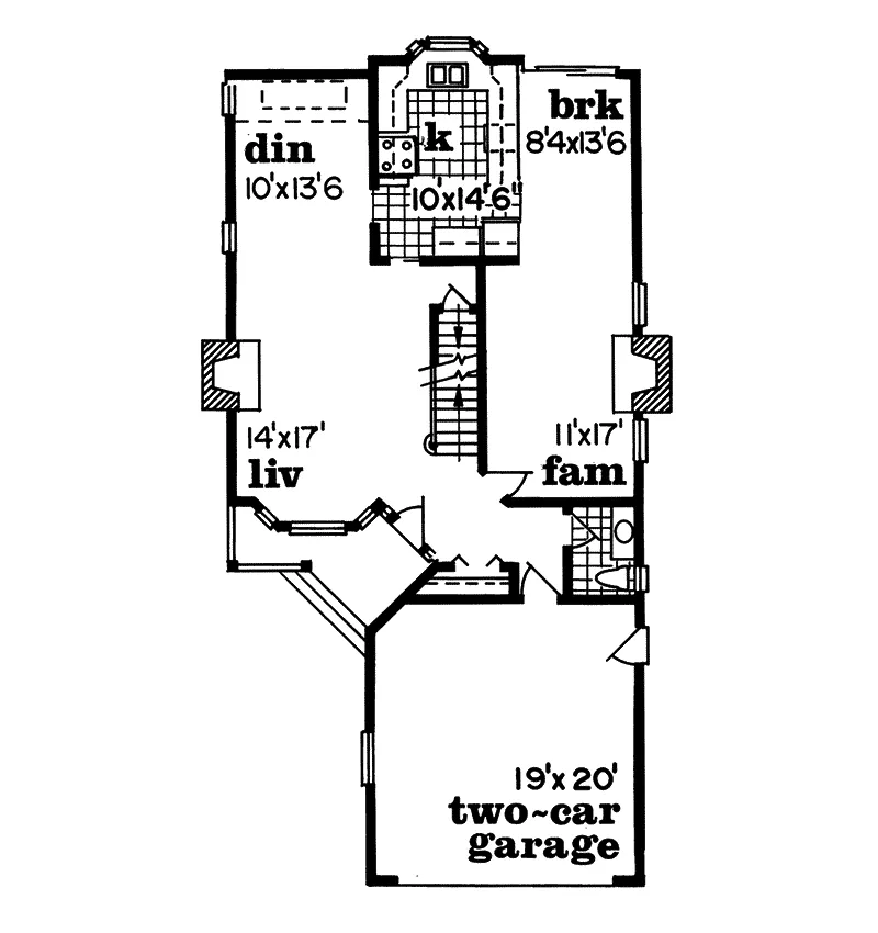 Tudor House Plan First Floor - Cherwell Tudor Style Home 062D-0443 - Search House Plans and More