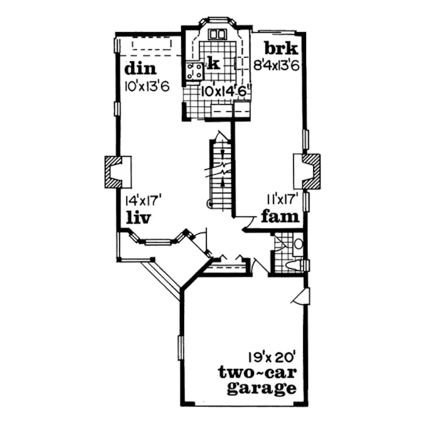 Traditional House Plan First Floor - Cherwell Tudor Style Home 062D-0443 - Search House Plans and More