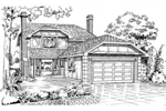 Country House Plan Front of Home - Cherwell Tudor Style Home 062D-0443 - Search House Plans and More