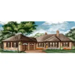 Ranch House Plan Front of Home - Quiet Creek Rustic Ranch Home 062D-0444 - Shop House Plans and More