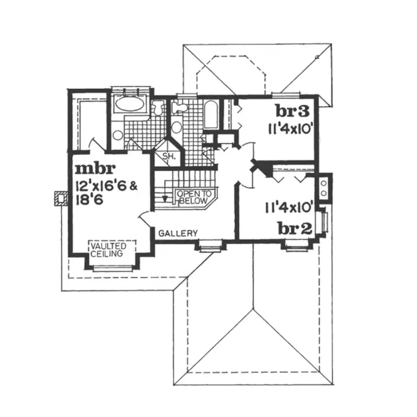 Traditional House Plan Second Floor - Benalla Traditional Home 062D-0445 - Search House Plans and More