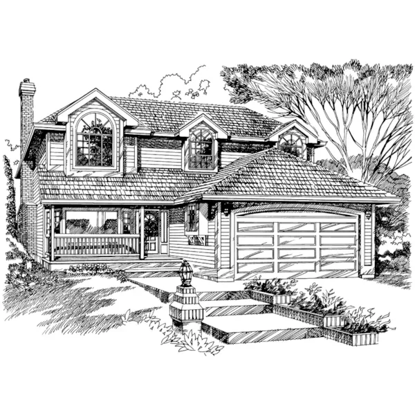 Traditional House Plan Front of Home - Benalla Traditional Home 062D-0445 - Search House Plans and More