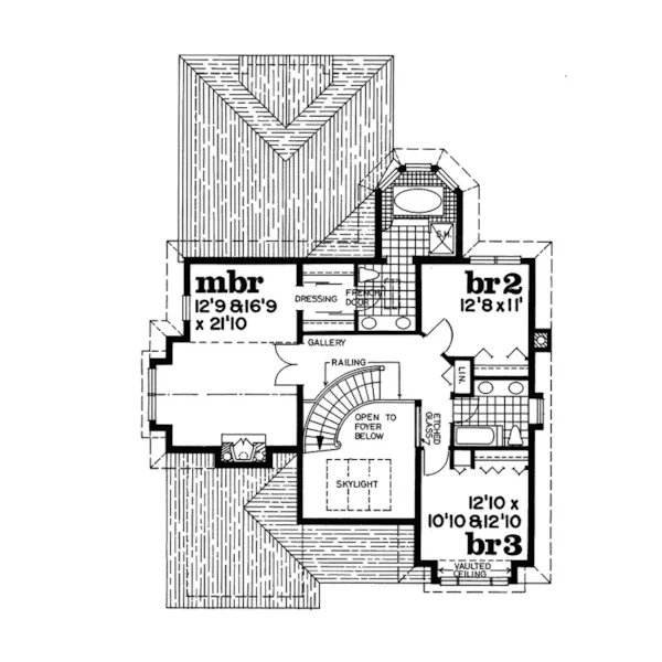 Modern House Plan Second Floor - Riley Creek Traditional Home 062D-0446 - Shop House Plans and More