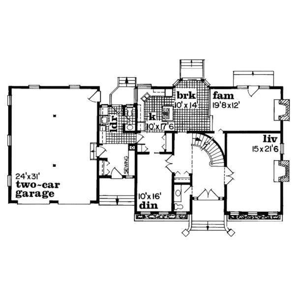 Traditional House Plan First Floor - Jacobs Landing Luxury Home 062D-0447 - Search House Plans and More