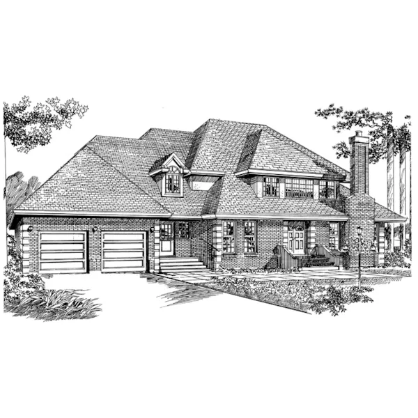 Traditional House Plan Front of Home - Jacobs Landing Luxury Home 062D-0447 - Search House Plans and More