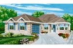 Traditional House Plan Front of Home - Corliss Ranch Home 062D-0448 - Search House Plans and More