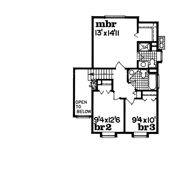 Traditional House Plan Second Floor - Thurmond Hill Craftsman Home 062D-0449 - Shop House Plans and More