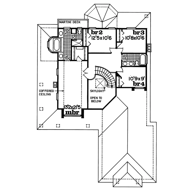 Traditional House Plan Second Floor - Marcross Modern Home 062D-0450 - Shop House Plans and More