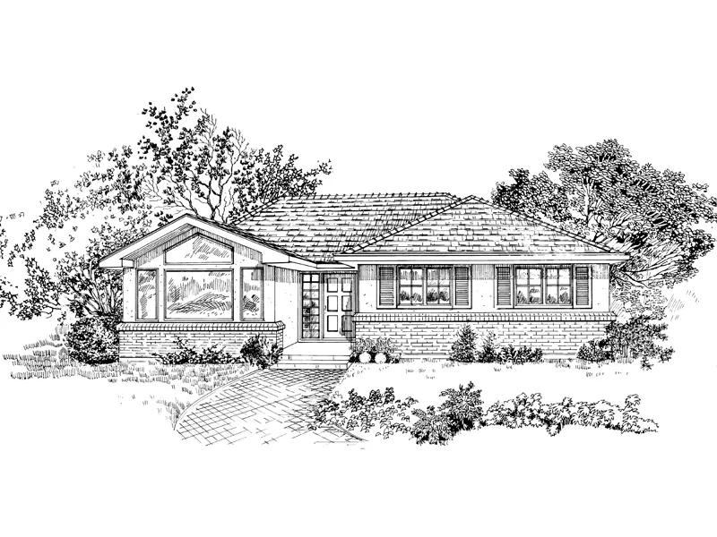 Sunbelt House Plan Front of Home - Wimberleigh Ranch Home 062D-0452 - Shop House Plans and More
